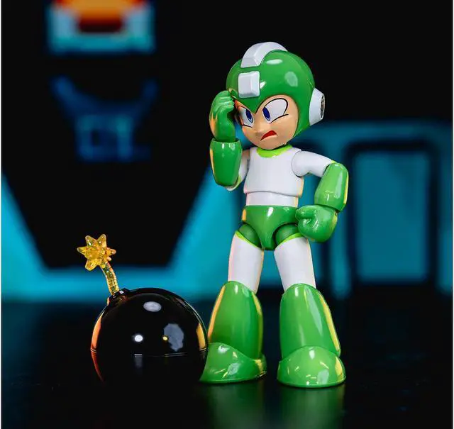 Alt view image 10 of 11 - Hyper Bomb 4.5" Moveable Figure with Accessories and Alternate Head and Hands "Mega Man" (1987) Video Game Model by Jada