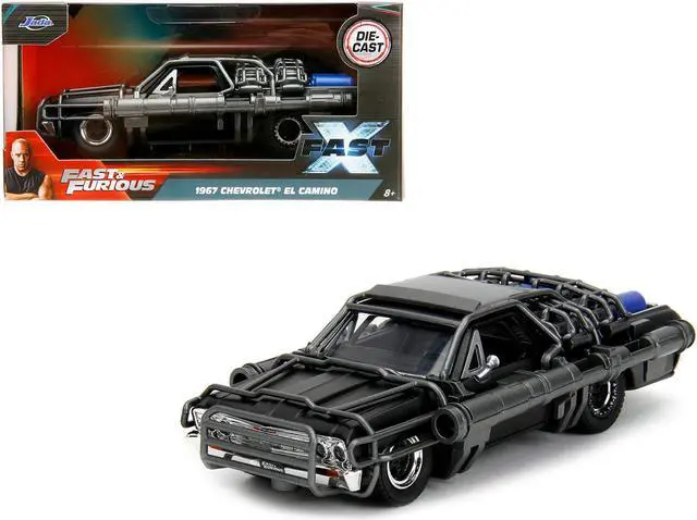 Alt view image 11 of 11 - 1967 Chevrolet El Camino with Cannons Matt Black "Fast X" (2023) Movie "Fast & Furious" Series 1/32 Diecast Model Car by Jada