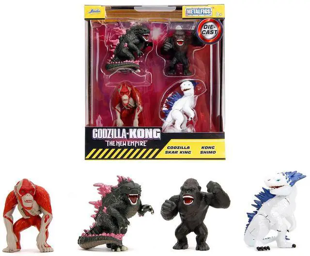 Alt view image 9 of 10 - Set of 4 Diecast Figures "Godzilla x Kong: The New Empire" (2024) Movie "Metalfigs" Series Diecast Models by Jada