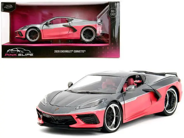 Alt view image 8 of 11 - 2020 Chevrolet Corvette Gray Metallic and Pink "Pink Slips" Series 1/24 Diecast Model Car by Jada