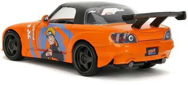 Alt view image 7 of 11 - 2001 Honda S2000 Orange w/Gray Top and Graphics & Figure "Naruto Shippuden" (2009-2017) TV Series 1/24 Diecast Model Car by Jada
