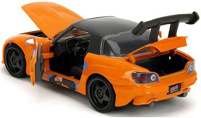 Alt view image 9 of 11 - 2001 Honda S2000 Orange w/Gray Top and Graphics & Figure "Naruto Shippuden" (2009-2017) TV Series 1/24 Diecast Model Car by Jada
