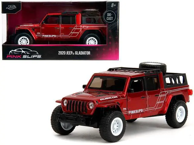 Alt view image 7 of 11 - 2020 Jeep Gladiator Pickup Truck Candy Red "Pink Slips" Series 1/32 Diecast Model Car by Jada