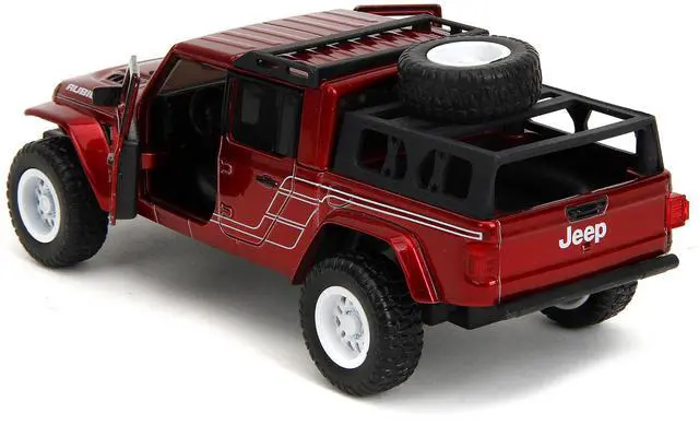 Alt view image 11 of 11 - 2020 Jeep Gladiator Pickup Truck Candy Red "Pink Slips" Series 1/32 Diecast Model Car by Jada