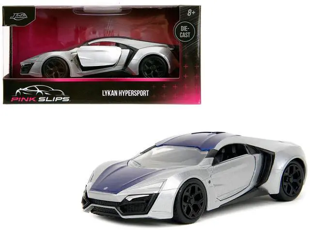 Alt view image 9 of 11 - Lykan Hypersport Silver Metallic and Purple "Pink Slips" Series 1/32 Diecast Model Car by Jada