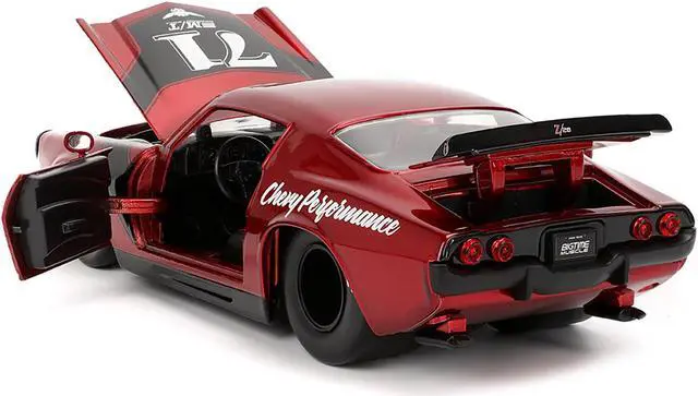 Alt view image 9 of 11 - 1971 Chevrolet Camaro #71 Red Metallic with Black Stripes "Bigtime Muscle" Series 1/24 Diecast Model Car by Jada