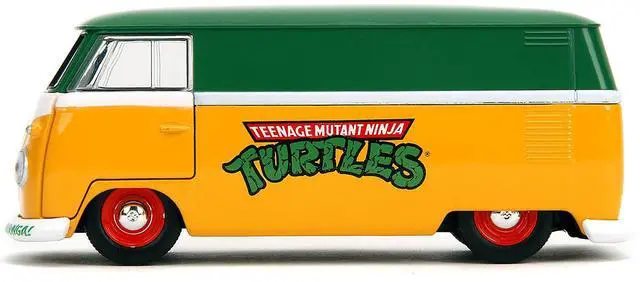 Alt view image 7 of 11 - 1961 Volkswagen Bus "Teenage Mutant Ninja Turtles" Green and Yellow with White Interior 1/32 Diecast Model Car by Jada