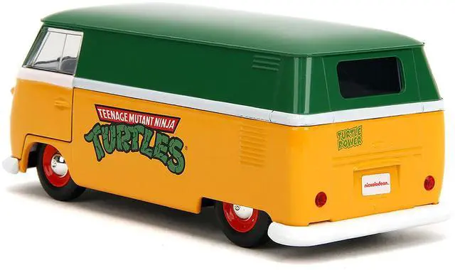 Alt view image 9 of 11 - 1961 Volkswagen Bus "Teenage Mutant Ninja Turtles" Green and Yellow with White Interior 1/32 Diecast Model Car by Jada