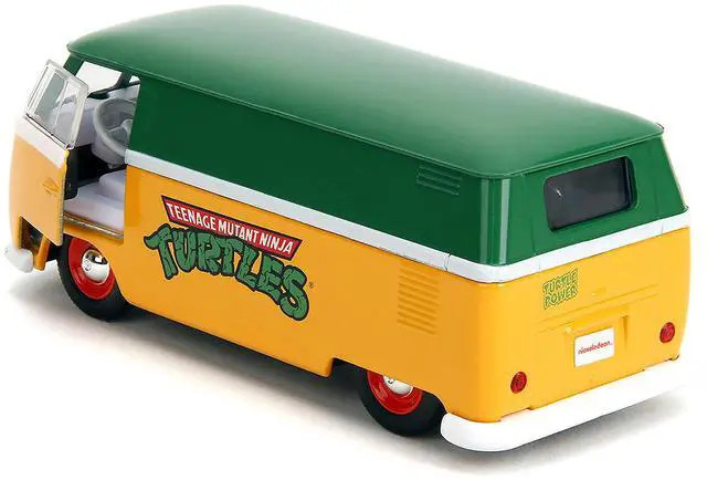 Alt view image 10 of 11 - 1961 Volkswagen Bus "Teenage Mutant Ninja Turtles" Green and Yellow with White Interior 1/32 Diecast Model Car by Jada