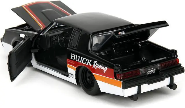 Alt view image 10 of 11 - 1987 Buick Grand National #7 "Buick Racing" Black and White with Stripes "Bigtime Muscle" Series 1/24 Diecast Model Car by Jada