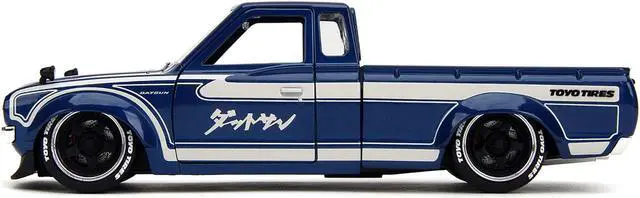 Alt view image 8 of 11 - 1972 Datsun 620 Pickup Truck Blue Metallic and Cream "JDM Tuners" Series 1/24 Diecast Model Car by Jada