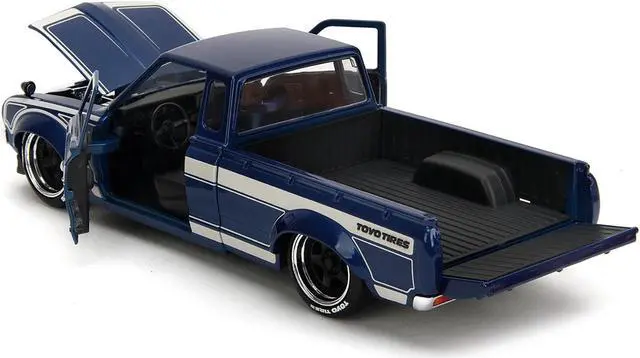 Alt view image 10 of 11 - 1972 Datsun 620 Pickup Truck Blue Metallic and Cream "JDM Tuners" Series 1/24 Diecast Model Car by Jada