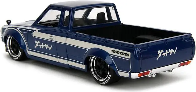 Alt view image 7 of 11 - 1972 Datsun 620 Pickup Truck Blue Metallic and Cream "JDM Tuners" Series 1/24 Diecast Model Car by Jada