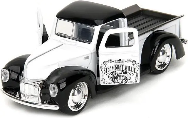 Alt view image 10 of 11 - 1941 Ford Pickup Truck "Mickey Mouse - Steamboat Willie" White and Black "Hollywood Rides" Series 1/32 Diecast Model Car by Jada