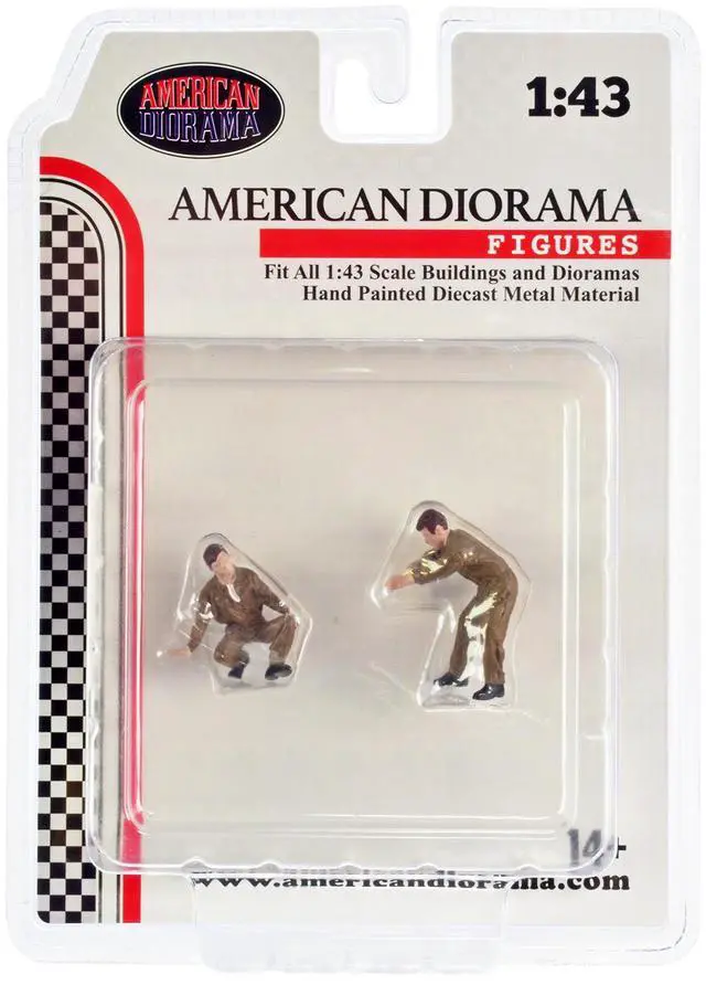 Alt view image 6 of 6 - "Race Day" Two Diecast Figures Set 5 for 1/43 Scale Models by American Diorama
