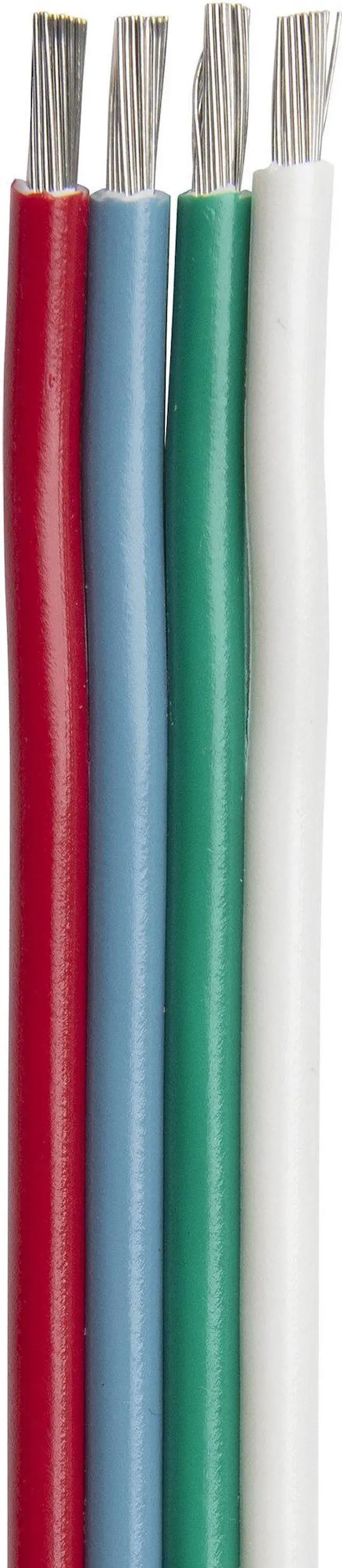 Alt view image 5 of 5 - Ancor Flat Ribbon Bonded RGB Cable 16/4 AWG - Red, Light Blue, Green & White - 100'