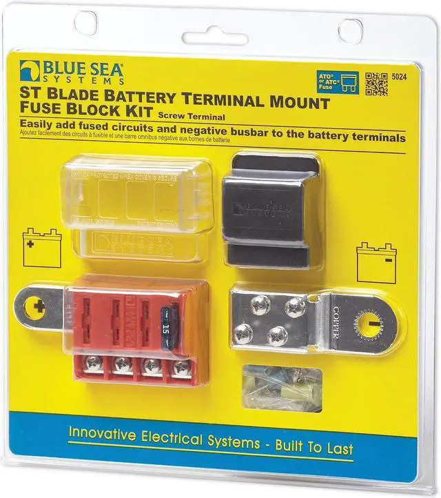 Alt view image 13 of 13 - Blue Sea 5024 St-Blade Battery Terminal Mount Fuse Block