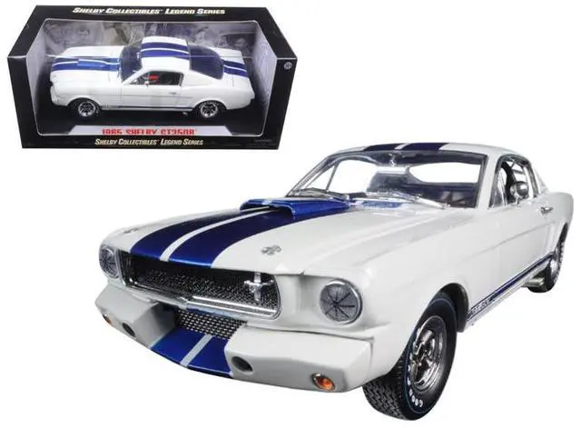 Alt view image 6 of 6 - 1965 Ford Mustang Shelby GT350R White w/Blue Stripes w/Carroll Shelby's Signature on the Roof 1/18 Shelby Collectibles