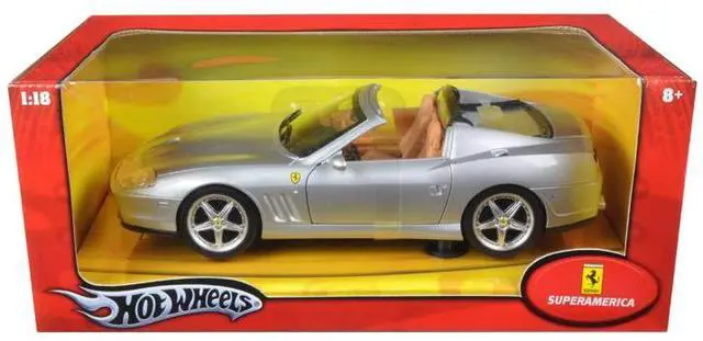 Alt view image 9 of 9 - Hot wheels J2873s Ferrari Super America Diecast Model Silver 1-18 Diecast Model Car