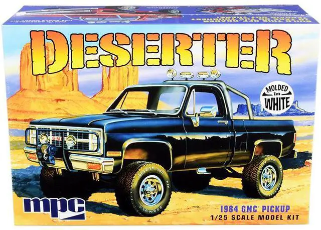 Alt view image 6 of 6 - Skill 2 Model Kit 1984 GMC Pickup Truck (Molded in White) "Deserter" 1/25 Scale Model by MPC