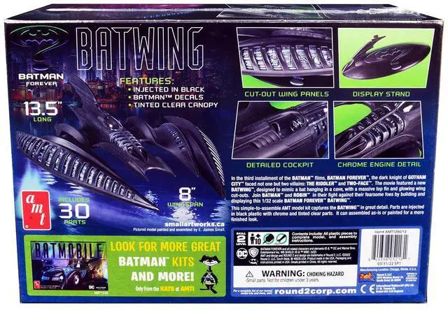 Alt view image 12 of 12 - Skill 2 Model Kit Batwing "Batman Forever" (1995) Movie 1/32 Scale Model by AMT