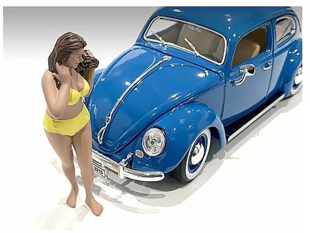 Alt view image 9 of 9 - Beach Girl Amy Figurine for 1/24 Scale Models by American Diorama