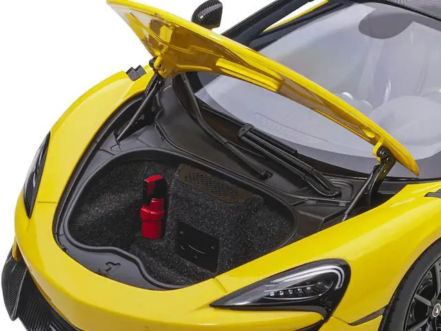 Alt view image 14 of 14 - Mclaren 600LT Sicilian Yellow and Carbon 1/18 Model Car by Autoart