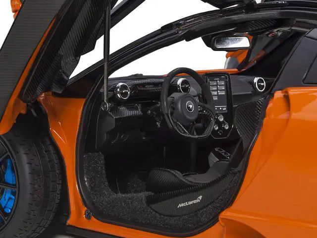 Alt view image 14 of 14 - Mclaren Senna Trophy Mira Orange and Black with Carbon Accents 1/18 Model Car by Autoart