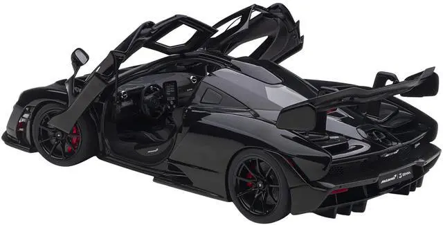 Alt view image 12 of 14 - Mclaren Senna Stealth Cosmos Black with Carbon Accents 1/18 Model Car by Autoart