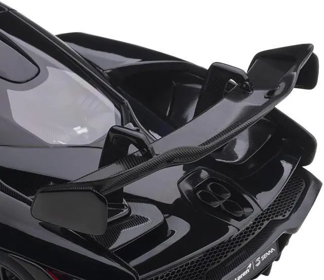 Alt view image 13 of 14 - Mclaren Senna Stealth Cosmos Black with Carbon Accents 1/18 Model Car by Autoart