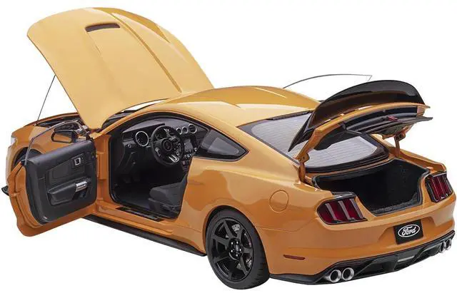 Alt view image 12 of 14 - Ford Mustang Shelby GT-350R Orange Fury Metallic 1/18 Model Car by Autoart