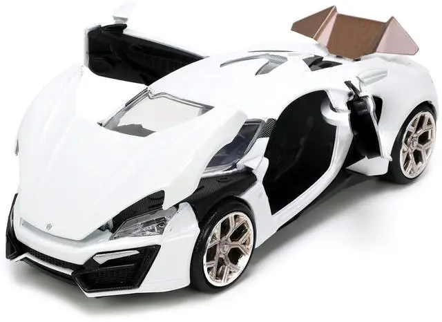 Alt view image 13 of 16 - Lykan Hypersport White with Bronze Metallic Rear Spoiler "HKS" "Hyper-Spec" Series 1/24 Diecast Model Car by Jada