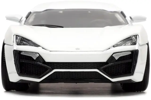 Alt view image 15 of 16 - Lykan Hypersport White with Bronze Metallic Rear Spoiler "HKS" "Hyper-Spec" Series 1/24 Diecast Model Car by Jada