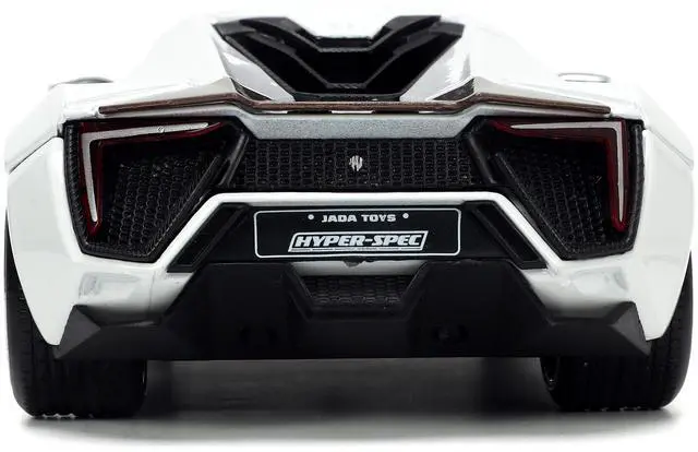 Alt view image 16 of 16 - Lykan Hypersport White with Bronze Metallic Rear Spoiler "HKS" "Hyper-Spec" Series 1/24 Diecast Model Car by Jada