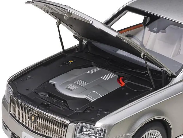 Alt view image 13 of 15 - Toyota Century with Curtains RHD (Right Hand Drive) Silver Special Edition 1/18 Model Car by Autoart