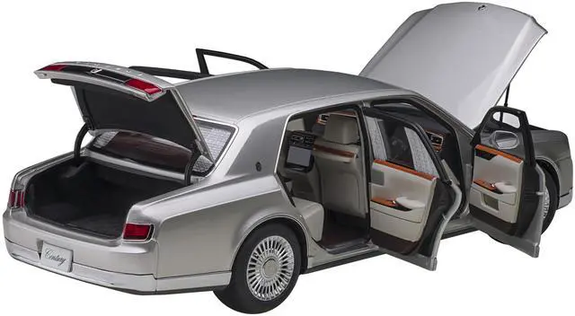 Alt view image 15 of 15 - Toyota Century with Curtains RHD (Right Hand Drive) Silver Special Edition 1/18 Model Car by Autoart