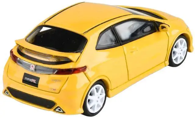 Alt view image 8 of 13 - 2007 Honda Civic Type R FN2 Sunlight Yellow 1/64 Diecast Model Car by Paragon Models
