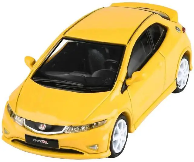 Alt view image 9 of 13 - 2007 Honda Civic Type R FN2 Sunlight Yellow 1/64 Diecast Model Car by Paragon Models