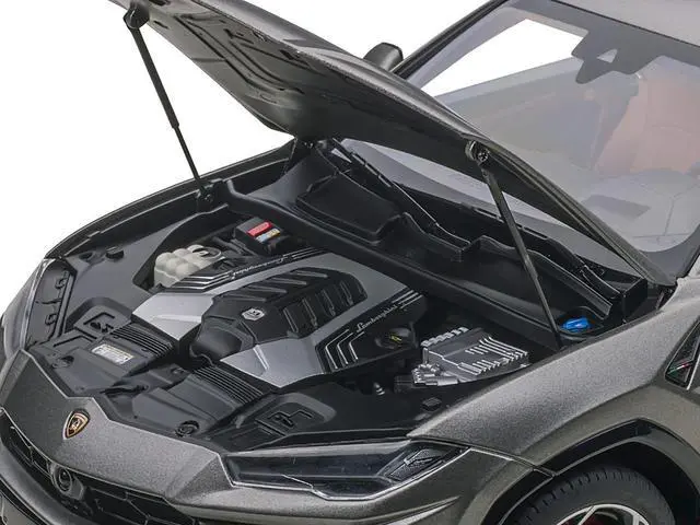 Alt view image 9 of 10 - Lamborghini Urus Grigio Lynx Gray Metallic 1/18 Model Car by Autoart
