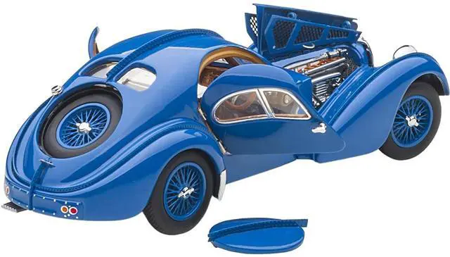 Alt view image 12 of 15 - 1938 Bugatti Type 57SC Atlantic with Metal Wire-Spoke Wheels Blue 1/43 Diecast Model Car by Autoart