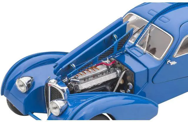 Alt view image 13 of 15 - 1938 Bugatti Type 57SC Atlantic with Metal Wire-Spoke Wheels Blue 1/43 Diecast Model Car by Autoart