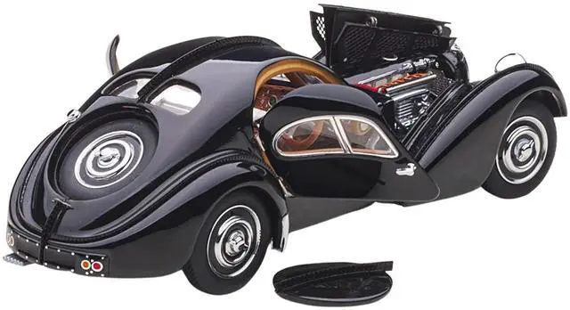Alt view image 10 of 13 - 1938 Bugatti Type 57SC Atlantic with Disc Wheels Black 1/43 Diecast Model Car by Autoart