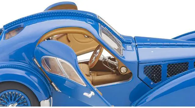 Alt view image 15 of 15 - 1938 Bugatti Type 57SC Atlantic with Metal Wire-Spoke Wheels Blue 1/43 Diecast Model Car by Autoart
