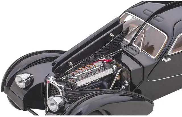 Alt view image 12 of 13 - 1938 Bugatti Type 57SC Atlantic with Disc Wheels Black 1/43 Diecast Model Car by Autoart