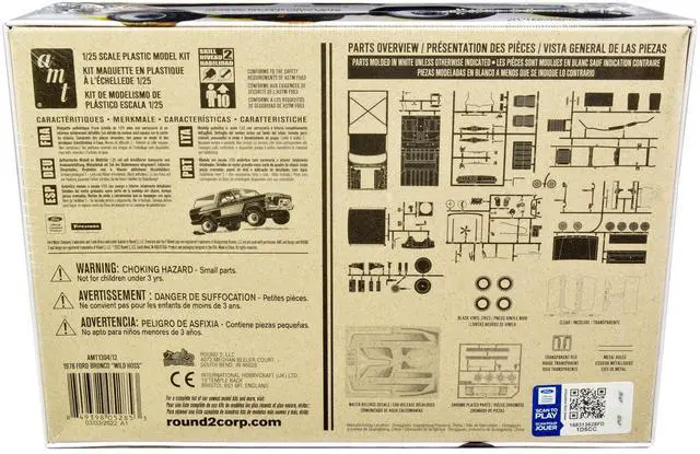 Alt view image 12 of 12 - Skill 2 Model Kit Ford Bronco 4X4 "Wild Hoss" 1/25 Scale Model by AMT