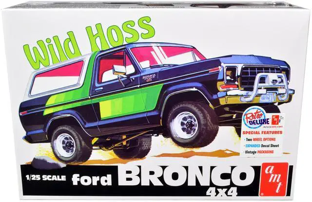 Alt view image 11 of 12 - Skill 2 Model Kit Ford Bronco 4X4 "Wild Hoss" 1/25 Scale Model by AMT