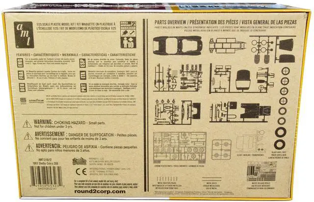 Alt view image 13 of 13 - Skill 2 Model Kit 1963 Shelby Cobra 289 3 in 1 Kit 1/25 Scale Model by AMT