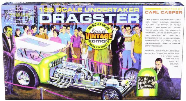 Alt view image 11 of 12 - Skill 2 Model Kit Undertaker Dragster by Carl Casper 1/25 Scale Model by Polar Lights