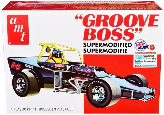 Alt view image 12 of 12 - Skill 2 Model Kit "Groove Boss" Supermodified Racer 1/25 Scale Model by AMT