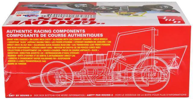 Alt view image 10 of 12 - Skill 2 Model Kit "Groove Boss" Supermodified Racer 1/25 Scale Model by AMT